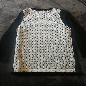 Heavy lace, see thru backed black light sweater